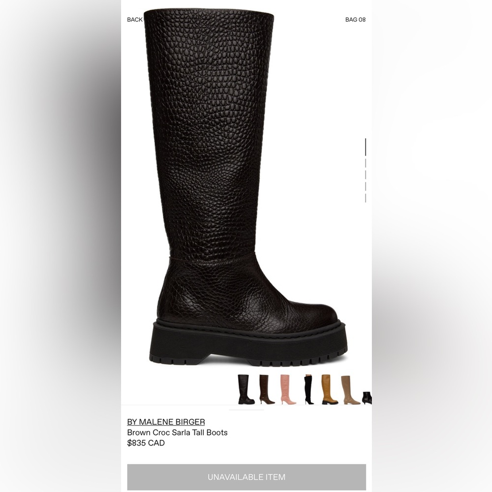 Brown croc sarla tall boots